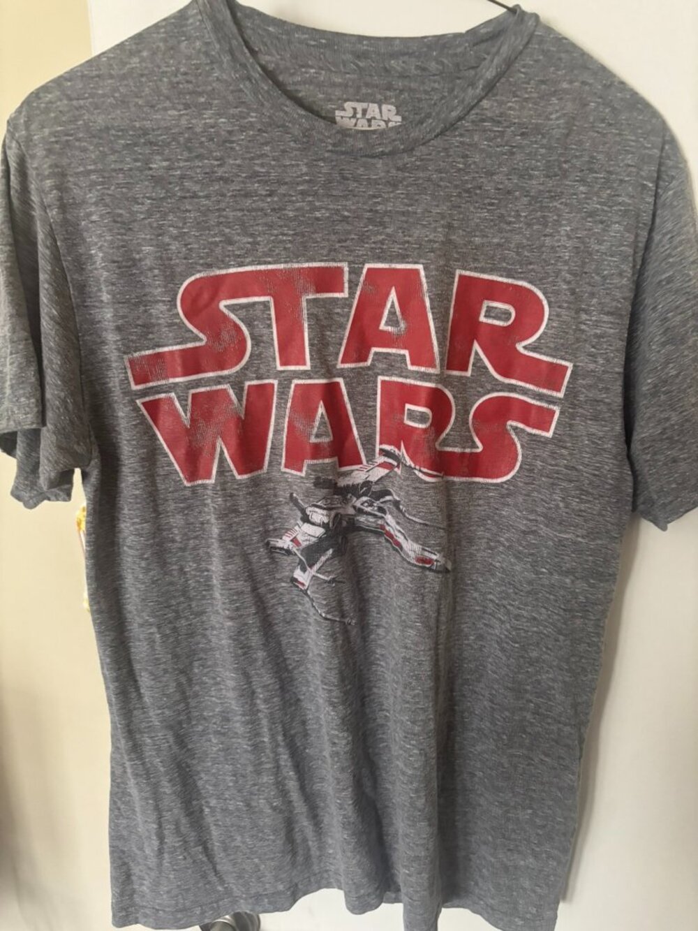 Preowned Star Wars Logo X-Wing Fighter Medium T-Shirt